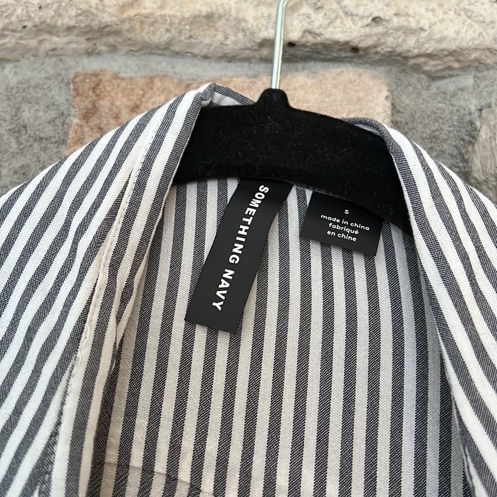 Something Navy Striped Button Down - image 3